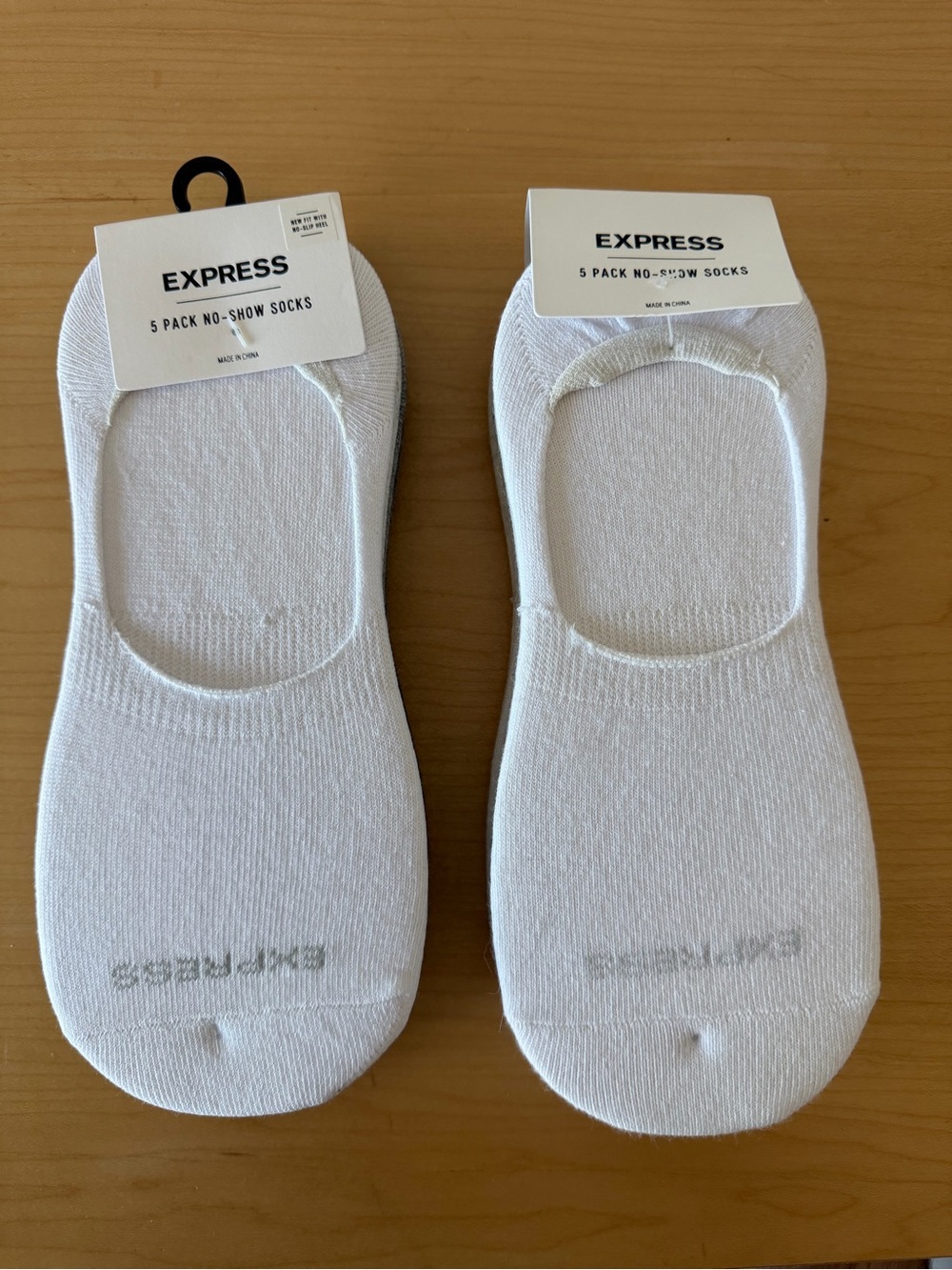 Express Cotton Blend 5 Pack Multi Color No Show Socks 2 Pack Large 8 - 13